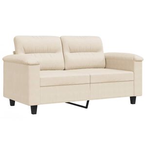 vidaXL Canap&eacute; &agrave; 2 places Beige 120 cm Tissu microfibre