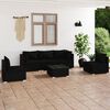 vidaXL Salon de jardin 6 pcs avec coussins Résine tressée Noir