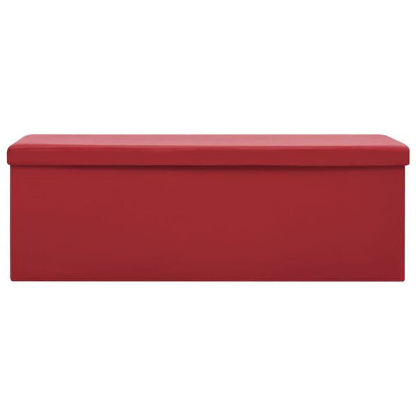 vidaXL Banc de rangement pliable Rouge bordeaux PVC