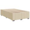 vidaXL Sommier &agrave; lattes de lit avec matelas cr&egrave;me 120x190 cm tissu