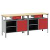 vidaXL Ensemble d'&eacute;tabli 2 pc Rouge Acier enduit de poudre