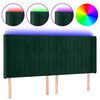 vidaXL T&ecirc;te de lit &agrave; LED Vert fonc&eacute; 203x16x118/128 cm Velours