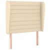 vidaXL T&ecirc;te de lit avec oreilles Cr&egrave;me 93x23x118/128 cm Tissu