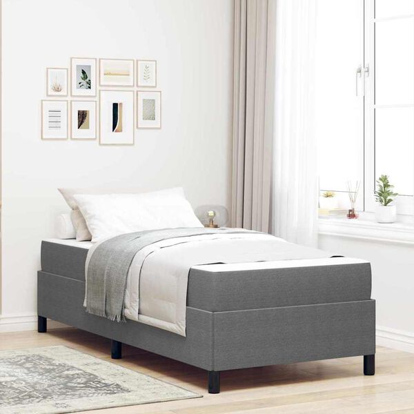 vidaXL Cadre de lit avec matelas Gris clair 80 x 200 cm tissu