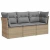 vidaXL Salon de jardin avec coussins 3 pcs beige r&eacute;sine tress&eacute;e