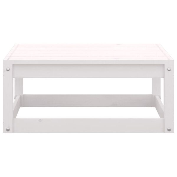vidaXL Repose-pieds de jardin avec coussins lot de 2 Blanc Bois de pin