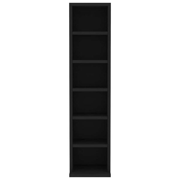 vidaXL Armoire à CD Noir 21x20x88 cm Bois d'ingénierie