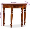 vidaXL Table console Bois solide de Sesham 90x40x76 cm Demi-ronde