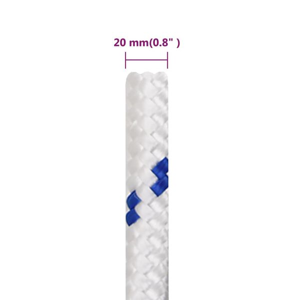 Corde Nautique Polypropylène Blanche 8 Mm - 50 M (Revera)