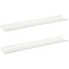 vidaXL &Eacute;tag&egrave;re flottante 2 pc Blanc 60 x 8,5 x 2,5 cm Acier