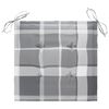 vidaXL Chaises de jardin lot de 6 et coussins carreaux gris bois teck