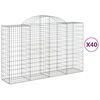 vidaXL Paniers &agrave; gabions arqu&eacute;s 40 pcs 200x50x120/140 cm Fer galvanis&eacute;