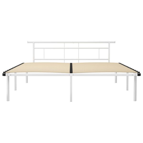vidaXL Cadre de lit sans matelas blanc métal 180x200 cm