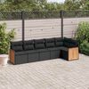 vidaXL Salon de jardin 6 pcs avec coussins noir r&eacute;sine tress&eacute;e