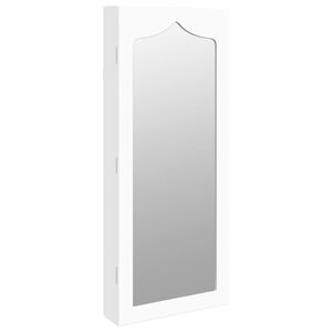 vidaXL Armoire &agrave; bijoux avec miroir murale blanc 37,5x10x90 cm