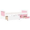 vidaXL Lit de jour et 5 tiroirs sans matelas IRUN blanc rose 90x200 cm