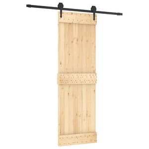 vidaXL Porte coulissante Naturel et noir 70 x 210 cm