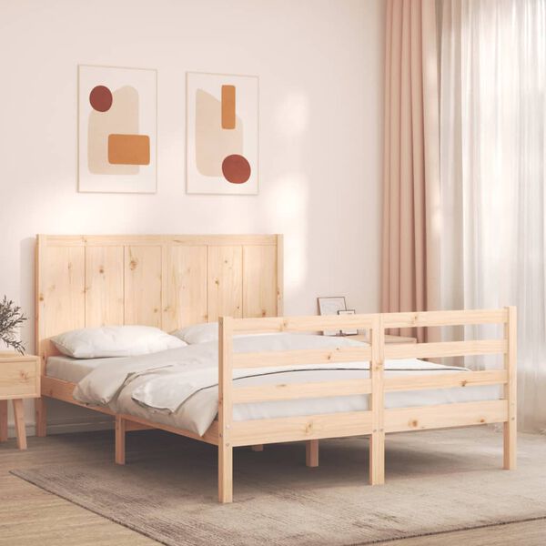 vidaXL Cadre de lit sans matelas 140x190 cm bois massif