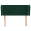 vidaXL T&ecirc;te de lit avec oreilles Vert fonc&eacute; 93x23x78/88 cm Velours