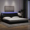 vidaXL Cadre de lit avec LED sans matelas Hvar noir 200x200 cm tissu