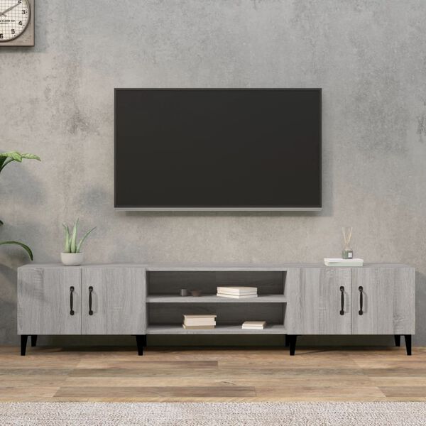 vidaXL Meuble TV sonoma gris 180x31,5x40 cm bois d'ing&eacute;nierie