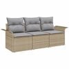 vidaXL Ensemble de canap&eacute; de jardin 3 pc Beige Poly rotin