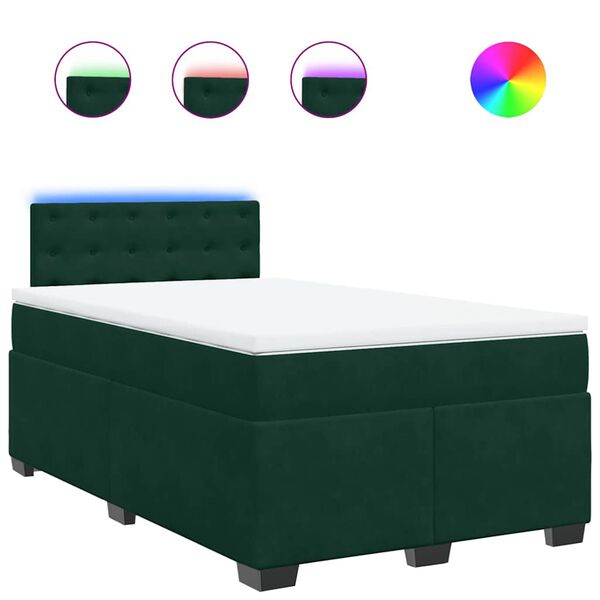 vidaXL Sommier &agrave; lattes de lit avec matelas vert fonc&eacute; 120x190 cm