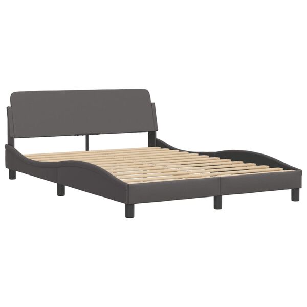 vidaXL Lit avec matelas Dover gris 120x200 cm similicuir