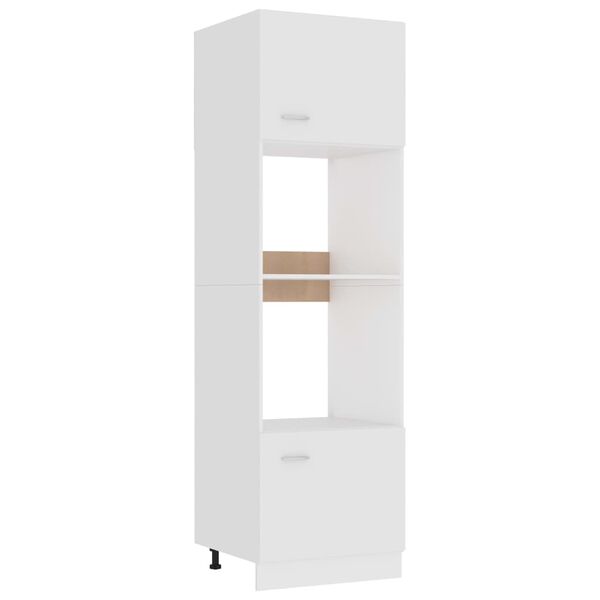 vidaXL Meuble micro-ondes "Lyon" Blanc 60 x 57 x 207 cm Bois d'ingénierie