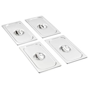 vidaXL Couvercles de plateau 4 pcs GN 1/3 Acier inoxydable