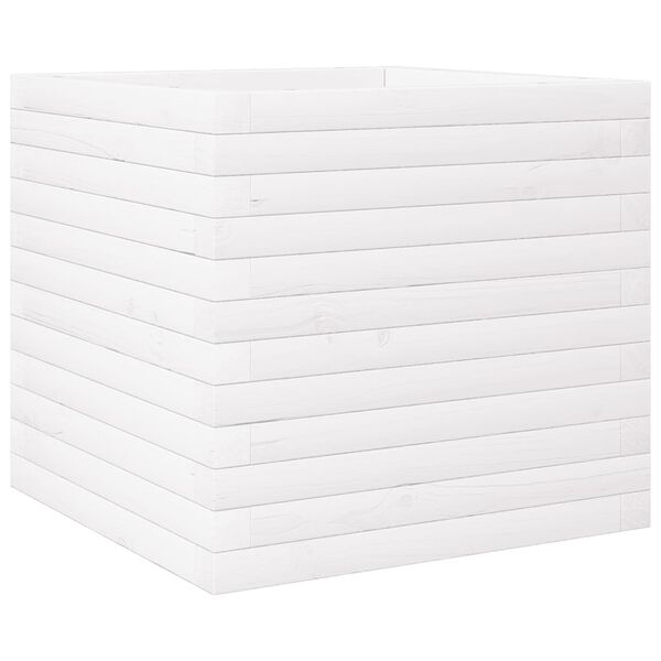 vidaXL Jardini&egrave;re blanc 50x50x46 cm bois de pin massif