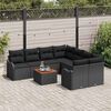 vidaXL Ensemble de canapé de jardin 9 pcs Noir
