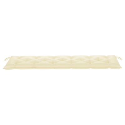 vidaXL Coussin de banc de jardin Blanc crème 180x50x7 cm Tissu