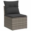 vidaXL Salon de jardin 6 pcs avec coussins gris r&eacute;sine tress&eacute;e