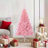 vidaXL Sapin de No&euml;l artificiel pr&eacute;-&eacute;clair&eacute; Rose 120 cm PVC