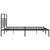 vidaXL Cadre de lit métal sans matelas avec tête de lit noir 135x190cm