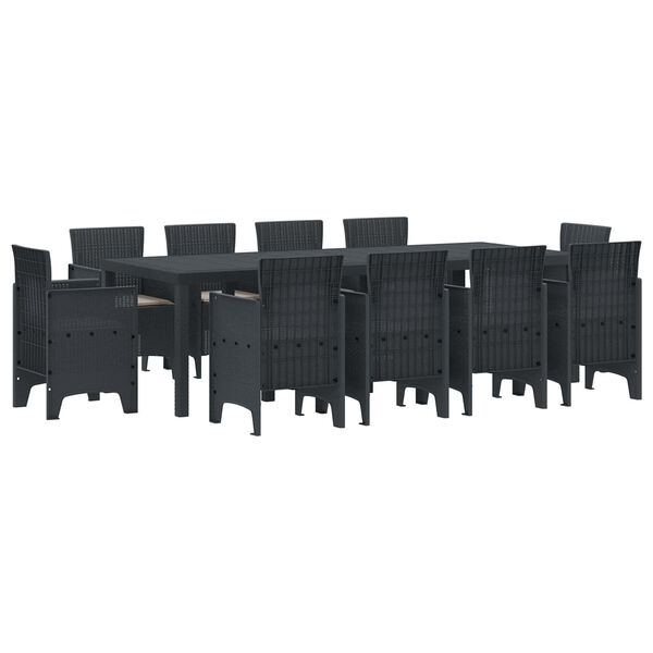 vidaXL Ensemble de salle &agrave; manger pour jardin 11 pcs Anthracite