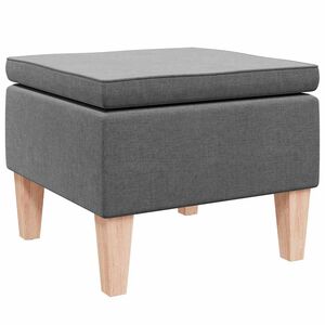 vidaXL Tabouret avec pieds en bois Gris fonc&eacute; Tissu