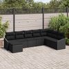 vidaXL Ensemble de canap&eacute; de jardin avec coussin 8 pcs Noir polyrotin