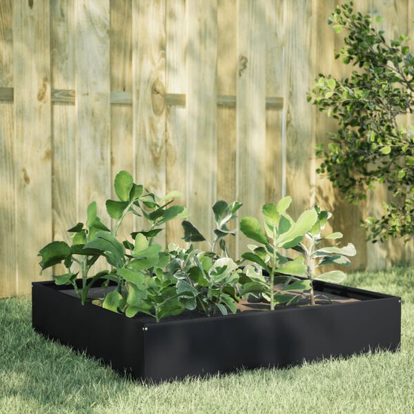 vidaXL Lit sur&eacute;lev&eacute; de jardin noir 100x100x33,5 cm acier