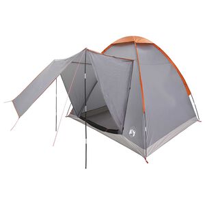 vidaXL Tente de camping Gris et orange 2 personnes Polyester et Acier