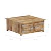 vidaXL Table basse 70x70x30 cm Bois de manguier solide