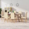 vidaXL Chaises &agrave; manger lot de 6 cr&egrave;me tissu