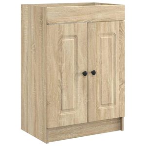 vidaXL Armoire sous &eacute;vier de salle de bain Ch&ecirc;ne Sonoma