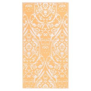 vidaXL Tapis d'ext&eacute;rieur ARAKIL Orange et blanc 80x150 cm PP