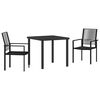vidaXL Ensemble de salle &agrave; manger pour jardin 3 pc Noir