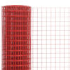 vidaXL Grillage Acier avec rev&ecirc;tement en PVC 25x0,5 m Rouge