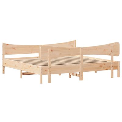 vidaXL Cadre de lit avec tête de lit 180x200 cm bois de pin massif