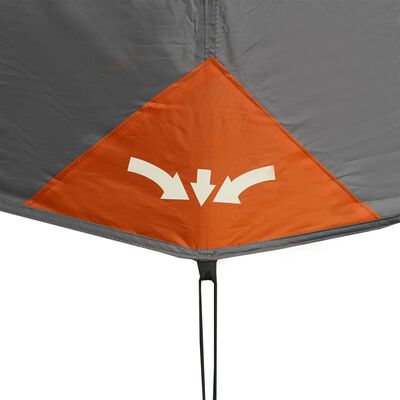 vidaXL Tente de camping 6 personnes gris et orange imperméable