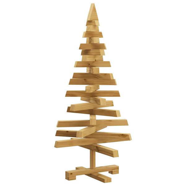 vidaXL Arbres de No&euml;l avec support Marron 90 cm Bois massif en pin